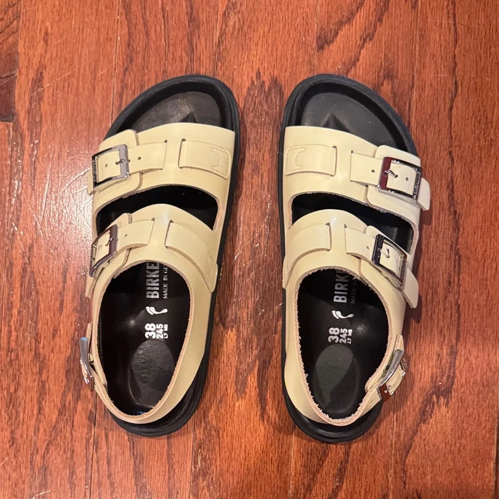 Birkenstock Cannes Leather Sandals - Butter - Picture 5 of 7